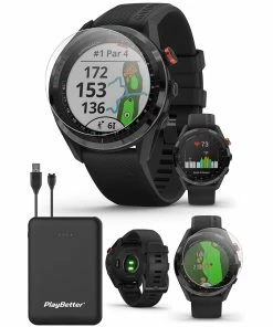 Garmin Approach S62 GPS Golf Smartwatch 37 Garmin Approach S62 GPS Golf Smartwatch -Wedges Sales GARMINAPPROACHS62BLACKPOWERBUNDLE