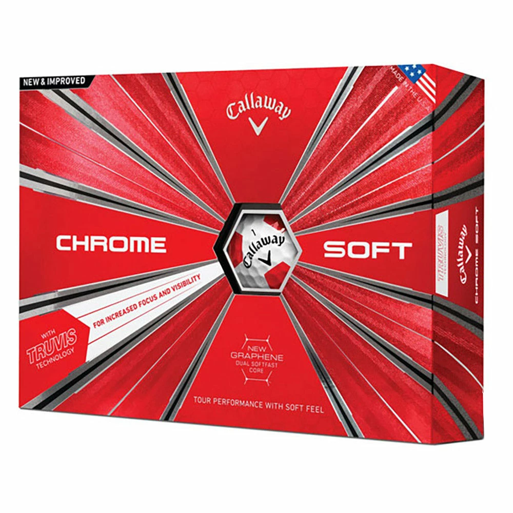 Callaway Chrome Soft Truvis Red Golf Balls - Dozen 2018 3 Callaway Chrome Soft Truvis Red Golf Balls - Dozen 2018