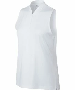 Nike Golf Nike Dri Fit Womens Sleeveless Golf Polo -Wedges Sales 10268 100WHITE