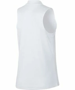 Nike Golf Nike Dri Fit Womens Sleeveless Golf Polo -Wedges Sales 10268 100WHITE 1