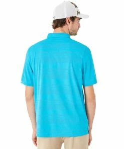 Oakley Aero Stripe Jacquard Mens Golf Polo -Wedges Sales 10850 6B2ATOMICBLUE 1