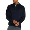 FootJoy Drop Needle Half Zip Navy Mens Golf Pullover -Wedges Sales 11729