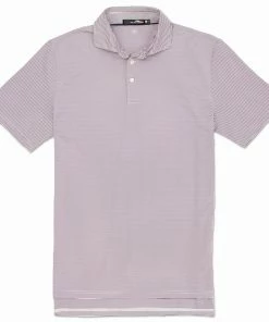 Polo Ralph Lauren RLX Lightweight Airflow Striped Avenue Purple Mens Golf Polo