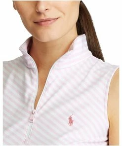 Polo Ralph Lauren Polo Golf Ralph Lauren Striped Womens Golf Sleeveless 1/4 Zip -Wedges Sales 14451 CNTRYCLUBPINK 2 ea1e7735 a4f2 4792 a552 e1e41bd38422