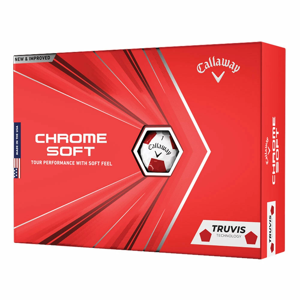 Callaway Chrome Soft Truvis Red Golf Balls - Dozen 3 Callaway Chrome Soft Truvis Red Golf Balls - Dozen