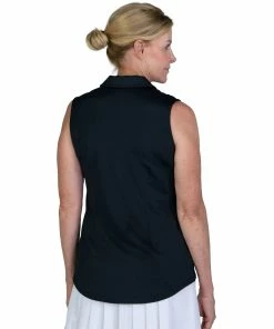JoFit Jacquard Black Womens Sleeveless Golf Polo -Wedges Sales 17510 BLACK 2