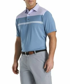 FootJoy Heather Color Block Lisle Mens Golf Polo