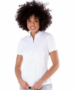 NVO Nila White Womens Golf Polo