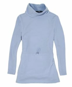 Polo Ralph Lauren RLX Microfleece Blue Cinch Waist Tunic Womens Golf Sweater
