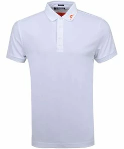 J.Lindeberg J. Lindeberg KV Amer Fit Mens Golf Polo 12 J.Lindeberg J. Lindeberg KV Amer Fit Mens Golf Polo -Wedges Sales 19475 WHITEORANGE
