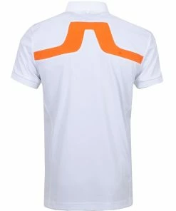 J.Lindeberg J. Lindeberg KV Amer Fit Mens Golf Polo 13 J.Lindeberg J. Lindeberg KV Amer Fit Mens Golf Polo -Wedges Sales 19475 WHITEORANGE 1