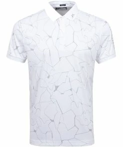 J.Lindeberg J. Lindeberg Tour Tech AF Print Mens Golf Polo -Wedges Sales 19476 SLITWHITE