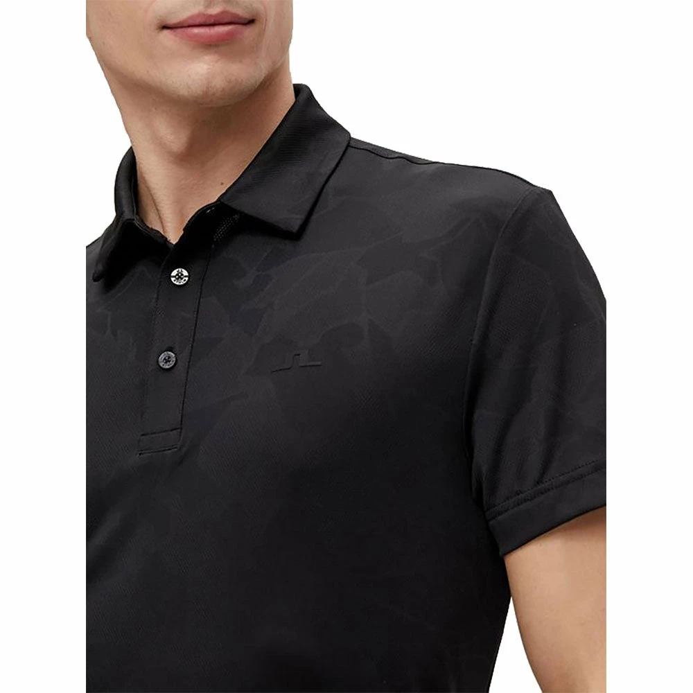 J.Lindeberg J. Lindeberg Clide Amer Fit Black Mens Golf Polo 4 J.Lindeberg J. Lindeberg Clide Amer Fit Black Mens Golf Polo - Image 2