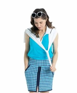 Kinona Down The Middle 18.5in Womens Golf Skort -Wedges Sales 19658 MEDITERRNCHECK