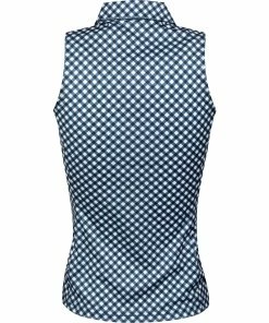 J.Lindeberg J. Lindeberg Dena Printed Womens Sleeveless Golf Polo 2021 -Wedges Sales 19689 GINGHAMNVYWHT 1 f7f0b6b1 5b94 420e a343 d8c9fb4c609c