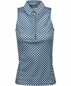 J.Lindeberg J. Lindeberg Dena Printed Womens Sleeveless Golf Polo 2021 -Wedges Sales 19689 GINGHAMNVYWHT d08c8fab d40e 43c9 92a9 3fa61e74c1c3