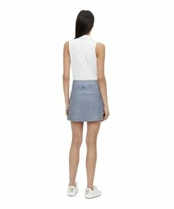 J.Lindeberg J. Lindeberg Amelie Mid Printed 16.5in Womens Golf Skort -Wedges Sales 19697 GINGHAMNVYWHT 1 8414f643 6d2d 4d78 a1ff 100dc1bc85cd