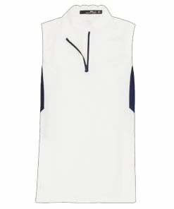 Polo Ralph Lauren RLX Mesh Mix Pure White Womens Sleeveless Golf Polo