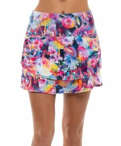 Lucky In Love Techno Tropic Midnight 12in Womens Golf Skort