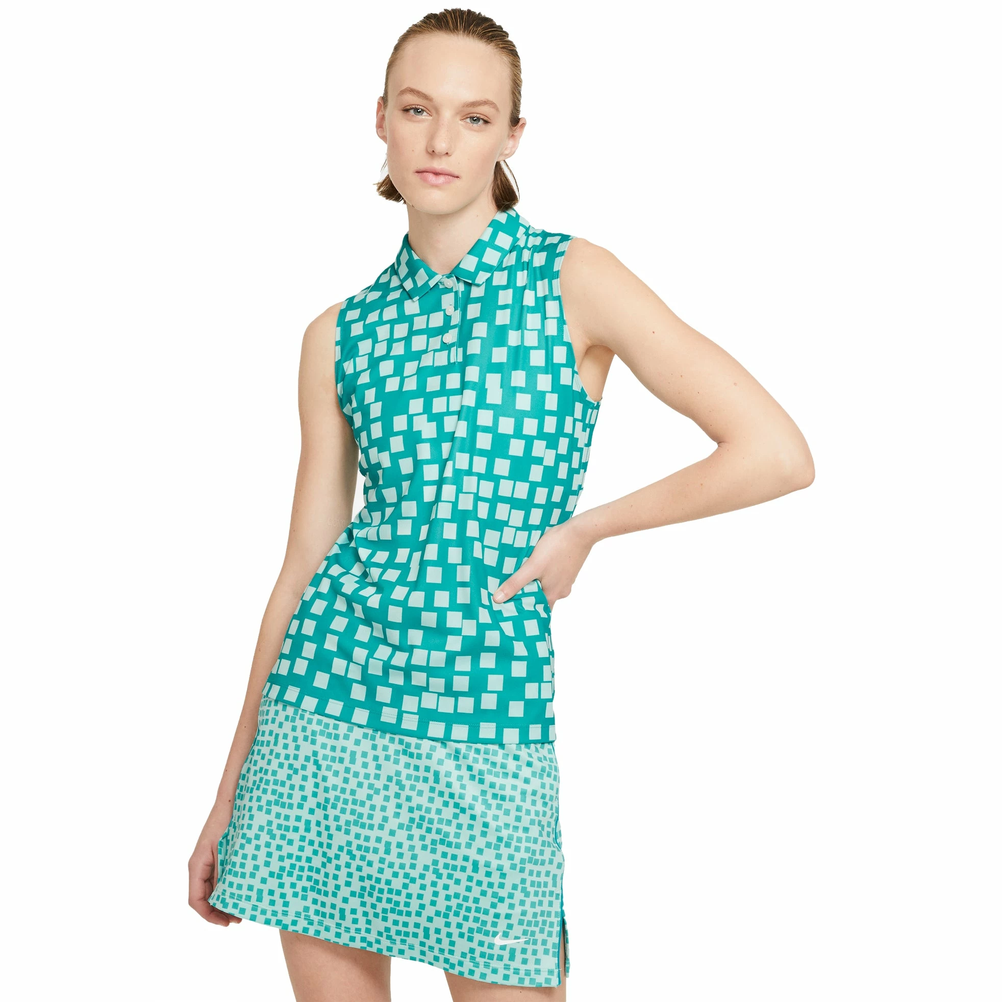 Nike Golf Nike Dri-FIT Printed Womens Sleeveless Golf Polo 4 Nike Golf Nike Dri-FIT Printed Womens Sleeveless Golf Polo - Image 2