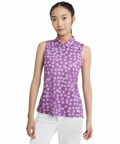 Nike Golf Nike Dri-FIT Printed Womens Sleeveless Golf Polo 9 Nike Golf Nike Dri-FIT Printed Womens Sleeveless Golf Polo -Wedges Sales 20526 PURPLNBULA570