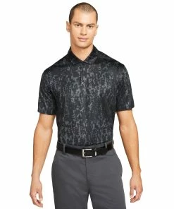 Nike Golf Nike Dri-Fit Vapor GRFX Mens Golf Polo -Wedges Sales 20566 BLACK010