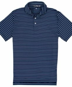 Polo Ralph Lauren RLX Ralph Lauren Featherweight Airflow French Navy-Soft Aqua Mens Golf Polo