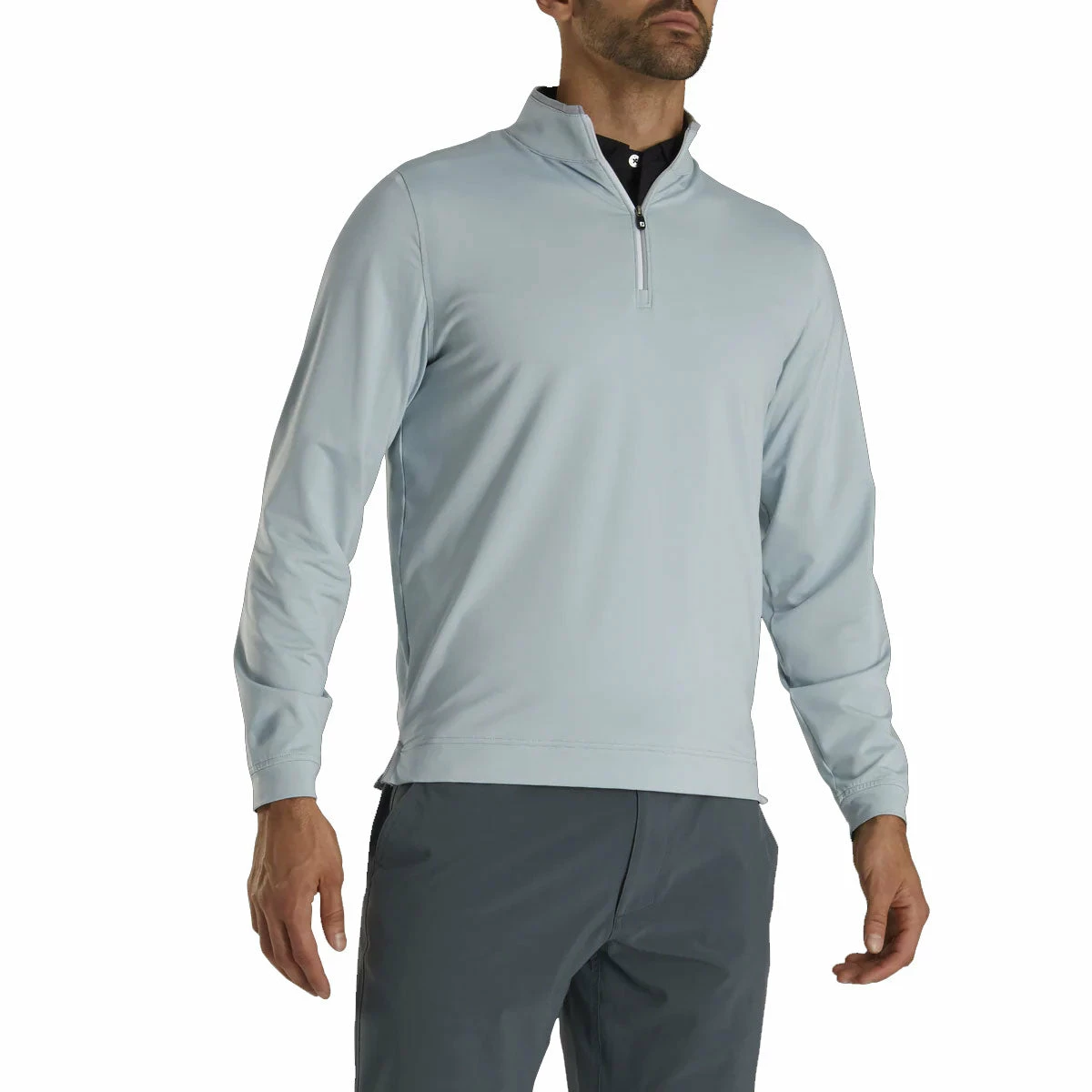FootJoy Lightweight Stripe Grey Mens Golf 1/4 Zip Pullover 4 FootJoy Lightweight Stripe Grey Mens Golf 1/4 Zip Pullover - Image 2