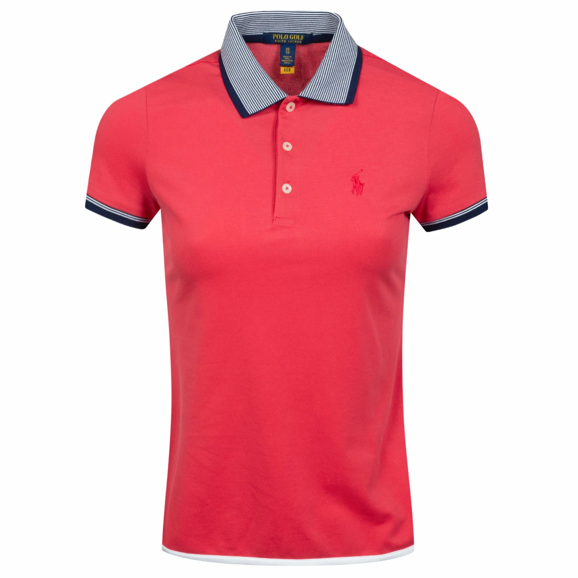 Polo Ralph Lauren Ralph Lauren Golf Solid Shirttail Sunset Red Womens Golf Polo 3 Polo Ralph Lauren Ralph Lauren Golf Solid Shirttail Sunset Red Womens Golf Polo