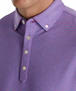 FootJoy Feeder Stripe Lisle Heather Pink Mens Golf Polo -Wedges Sales 21657 HTHRPKHTHRBL 2 9a188d35 6ca1 442d 89cb c389ab9286da