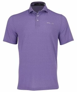 Polo Ralph Lauren RLX Ralph Lauren Printed Lightweight Airflow Jersey Purple Dot Mens Golf Polo