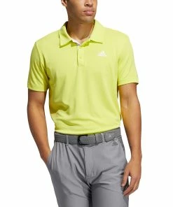 Adidas Golf Adidas Advantage Novelty Heathered Mens Golf Polo -Wedges Sales 22000 ACIDYELLOWMEL