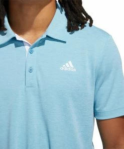 Adidas Golf Adidas Advantage Novelty Heathered Mens Golf Polo -Wedges Sales 22000 HAZYBLUEMEL 1