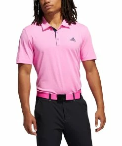 Adidas Golf Adidas Advantage Novelty Heathered Mens Golf Polo -Wedges Sales 22000 SCREAMINGPINK