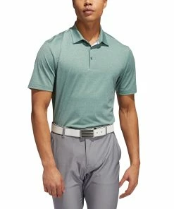 Adidas Golf Adidas Advantage Novelty Heathered Mens Golf Polo -Wedges Sales 22000 TECHEMERALD