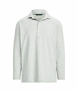 Polo Ralph Lauren Polo Golf Ralph Lauren Solid Stretch Vintage Lisle Light Grey Mens Golf Polo