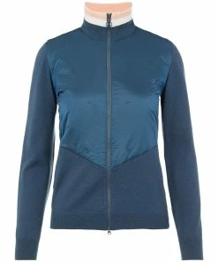 J.Lindeberg J. Lindeberg Luna Knitted Hybrid Captains Blue Womens Golf Sweater