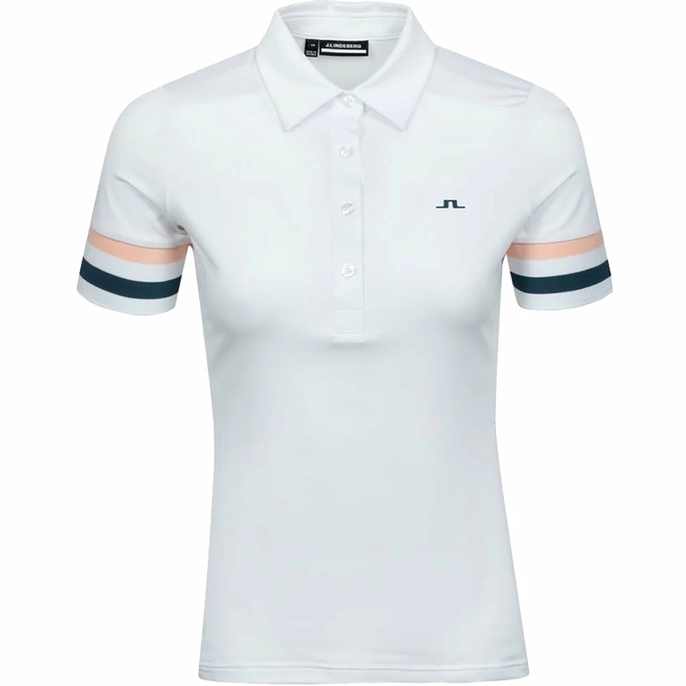 J.Lindeberg J. Lindeberg Stella White Womens Golf Polo 3 J.Lindeberg J. Lindeberg Stella White Womens Golf Polo