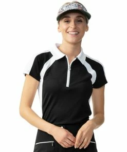 Daily Sports Roxa Black Womens Cap Sleeve Golf Polo