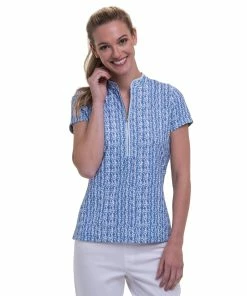 Fairway & Greene Kimmie Zip Mock Womens Golf Polo