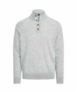 Polo Ralph Lauren Half Button Mock Light Grey Heather Mens Golf Sweater