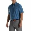 FootJoy Lisle Leaping Dolphins Print Mens Golf Polo -Wedges Sales 24672 INKDUSKBLUE
