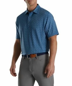 FootJoy Lisle Leaping Dolphins Print Mens Golf Polo