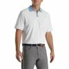FootJoy Solid Stretch Pique With Stripe Placket Mens Golf Polo -Wedges Sales 24676 WHITE 06200b9e 53a1 4e82 a23c b3ed3ebe62e7