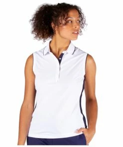 NVO Basia White Womens Sleeveless Golf Polo