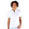 NVO Mara Mockneck White Womens Golf Polo -Wedges Sales 24812 WHITE100