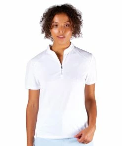 NVO Mara Mockneck White Womens Golf Polo