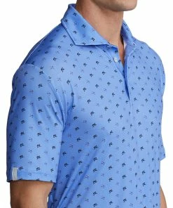 Polo Ralph Lauren RLX Ralph Lauren Printed Lightweight Airflow Jersey Sailfish Blue Mens Golf Polo -Wedges Sales 24919 SAILFISHBLUE 2
