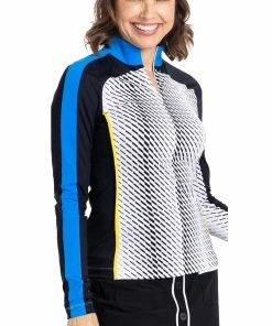 Kinona Fast Round Tread Lightly Black Womens Long Sleeve Golf Shirt