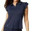 GGBlue Harper Navy Womens Short Sleeve Golf Polo -Wedges Sales 25354 NAVYB027